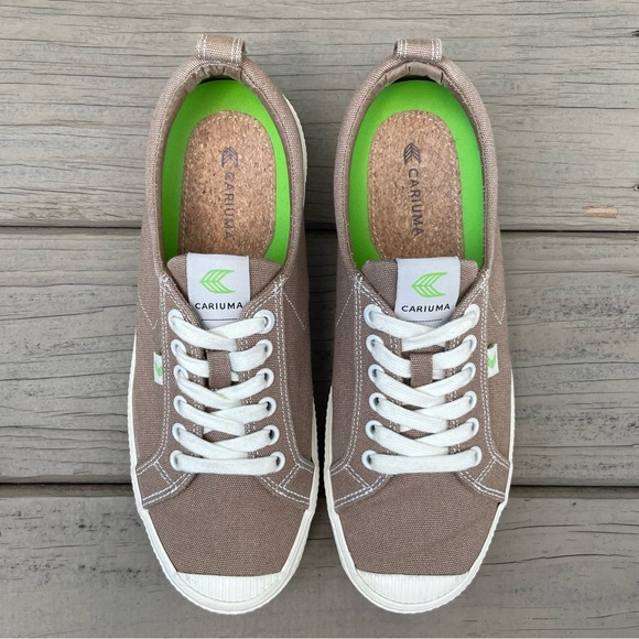 Cariuma OCA Low Washed Burn Sand Nude and Contrast Thread Canvas shoes size 10 - Picture 7 of 13